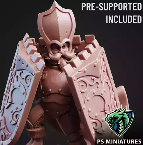 Shield Gnome Warrior - 3D Printable 3D print model