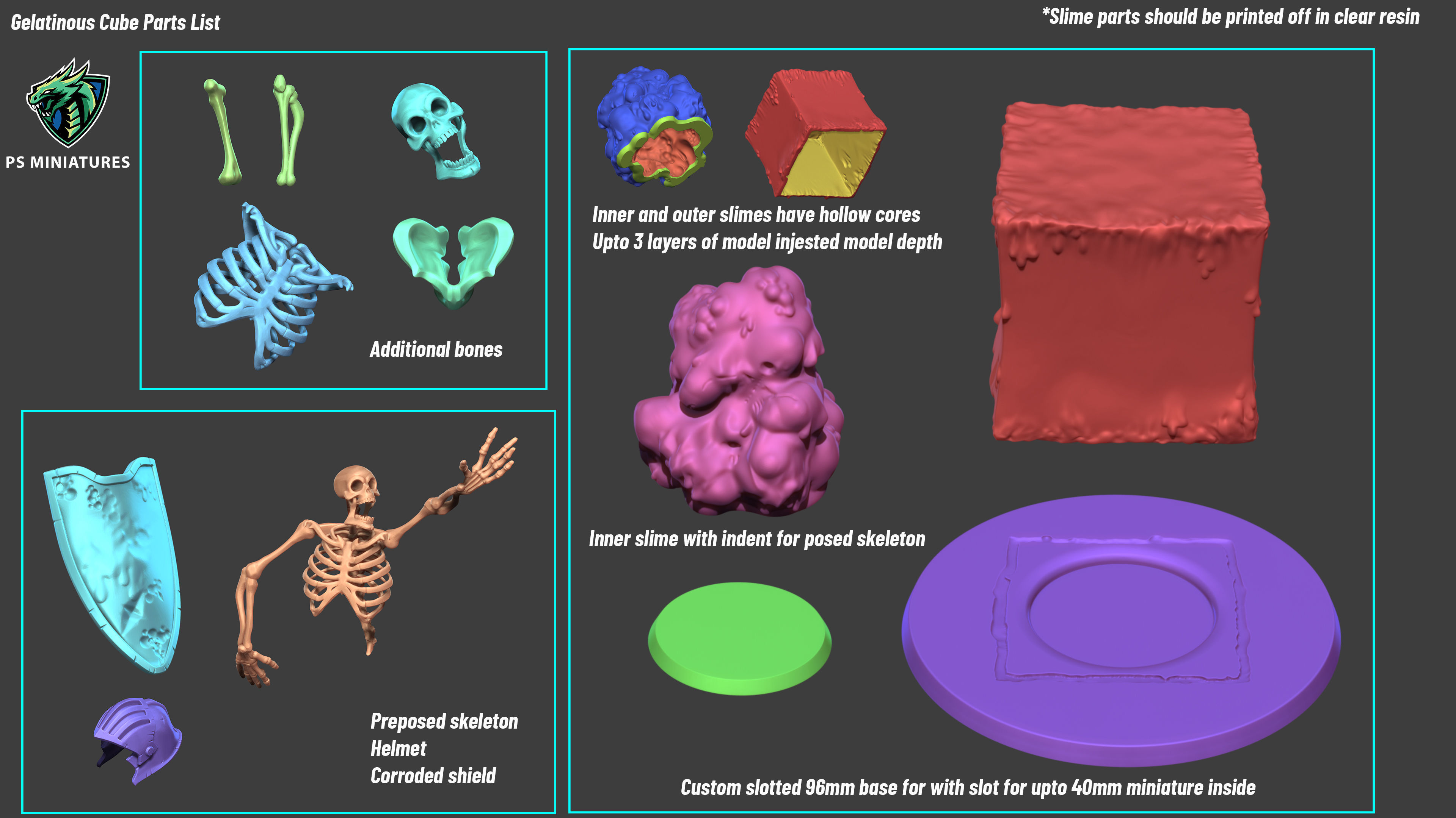 Gelatinous Cube - Customisable 3D print model_1