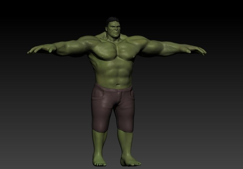 The incredible hulk 3d moding for game Low-poly 3D model_4