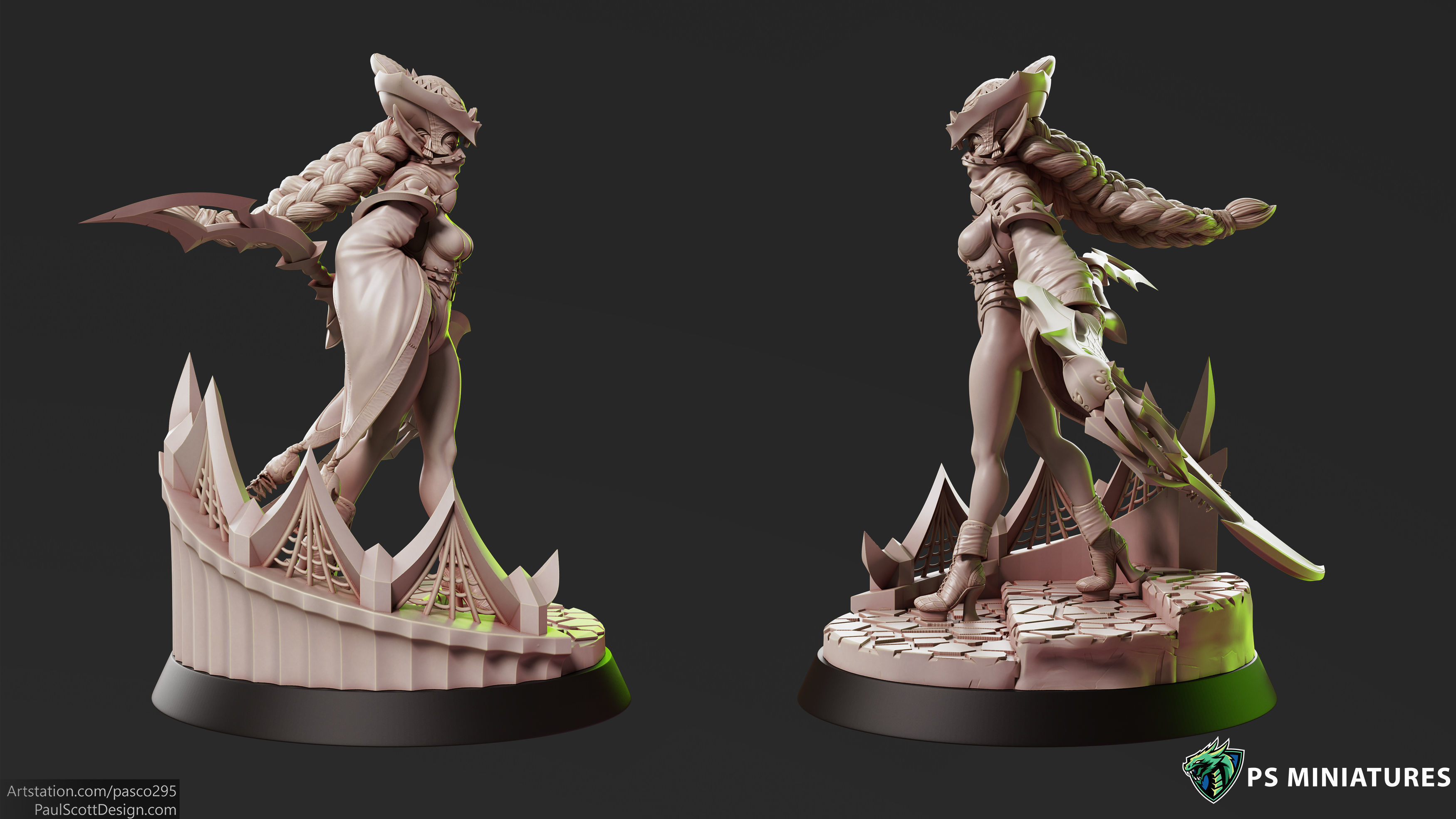 Drow Reaper Pose 1 - Includes 2 Variations 3D print model_12