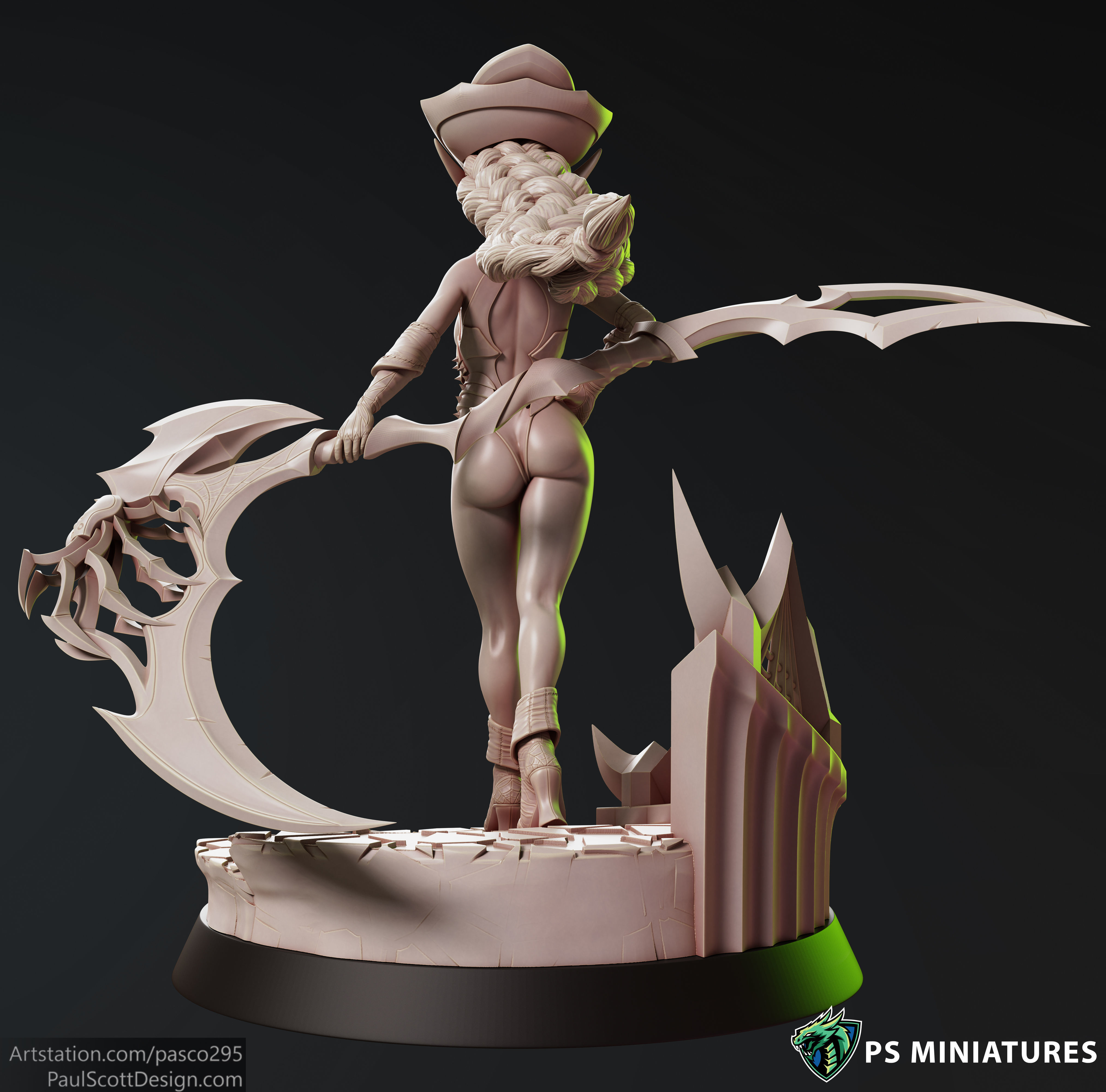 Drow Reaper Pose 1 - Includes 2 Variations 3D print model_6