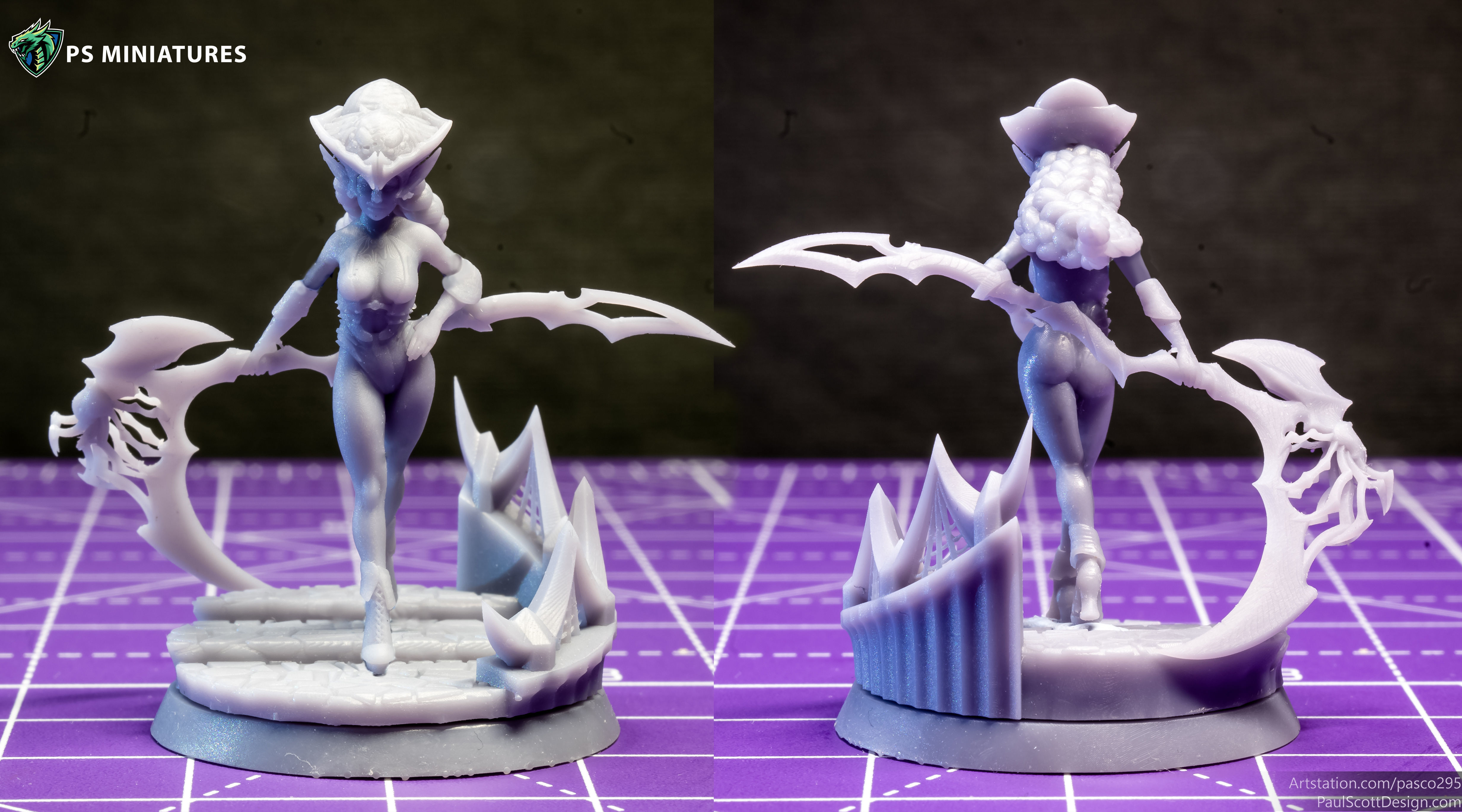 Drow Reaper Pose 1 - Includes 2 Variations 3D print model_7