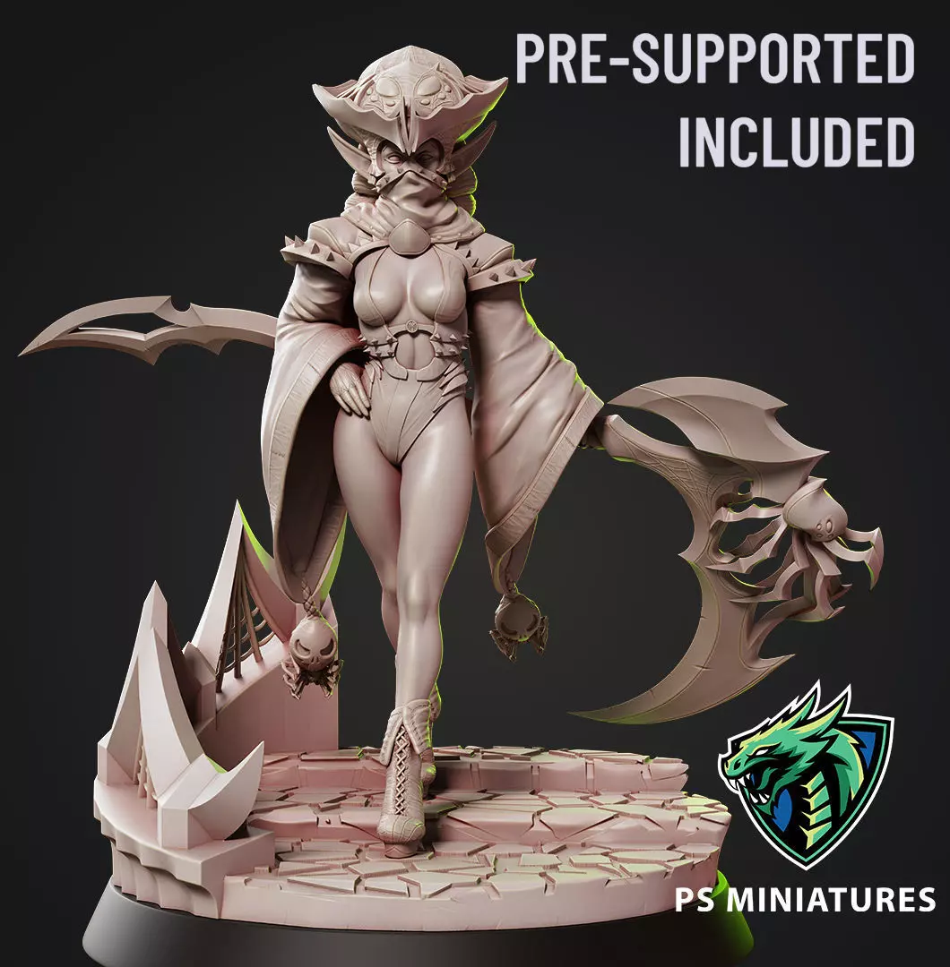 Drow Reaper Pose 1 - Includes 2 Variations 3D print model_0