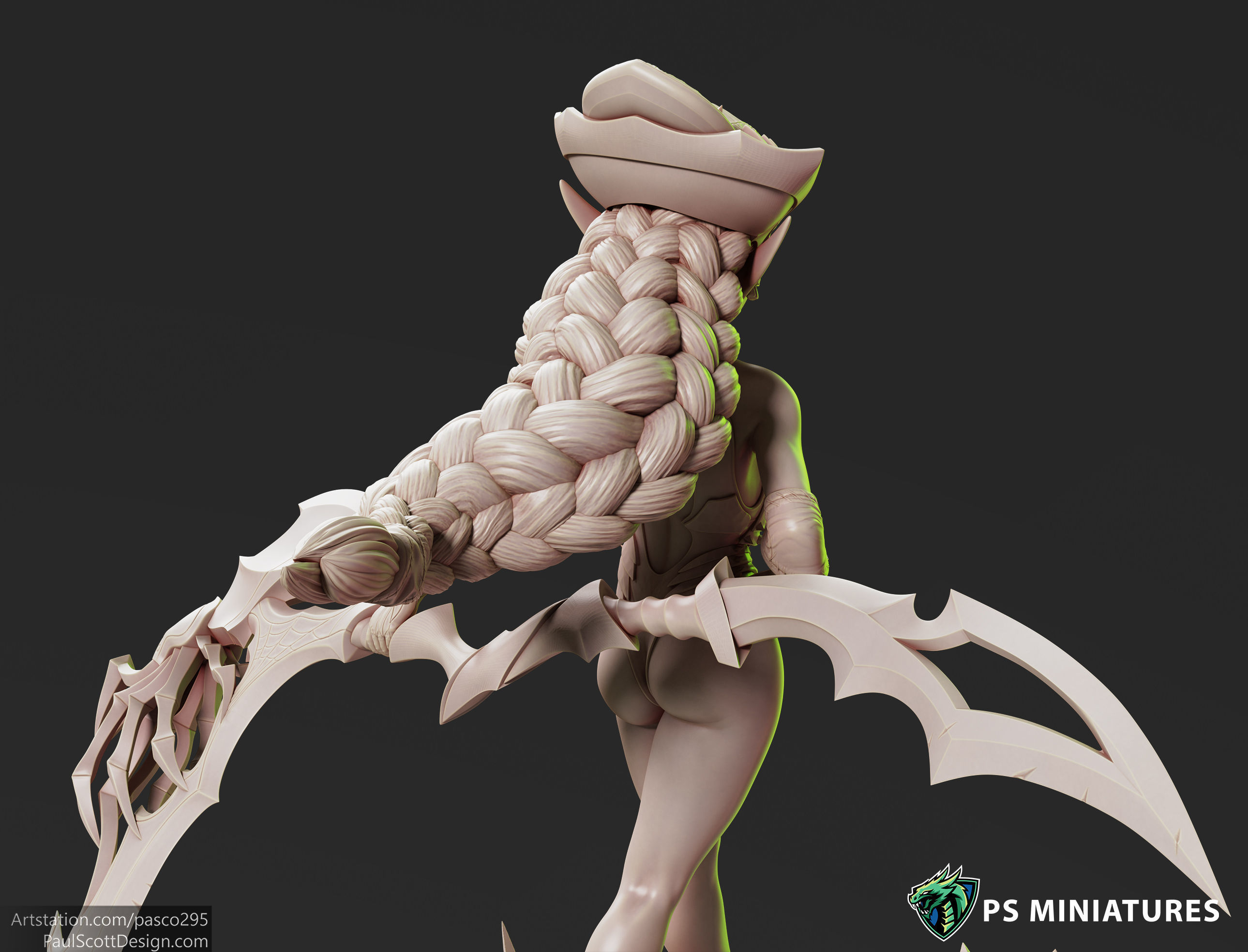 Drow Reaper Pose 1 - Includes 2 Variations 3D print model_18