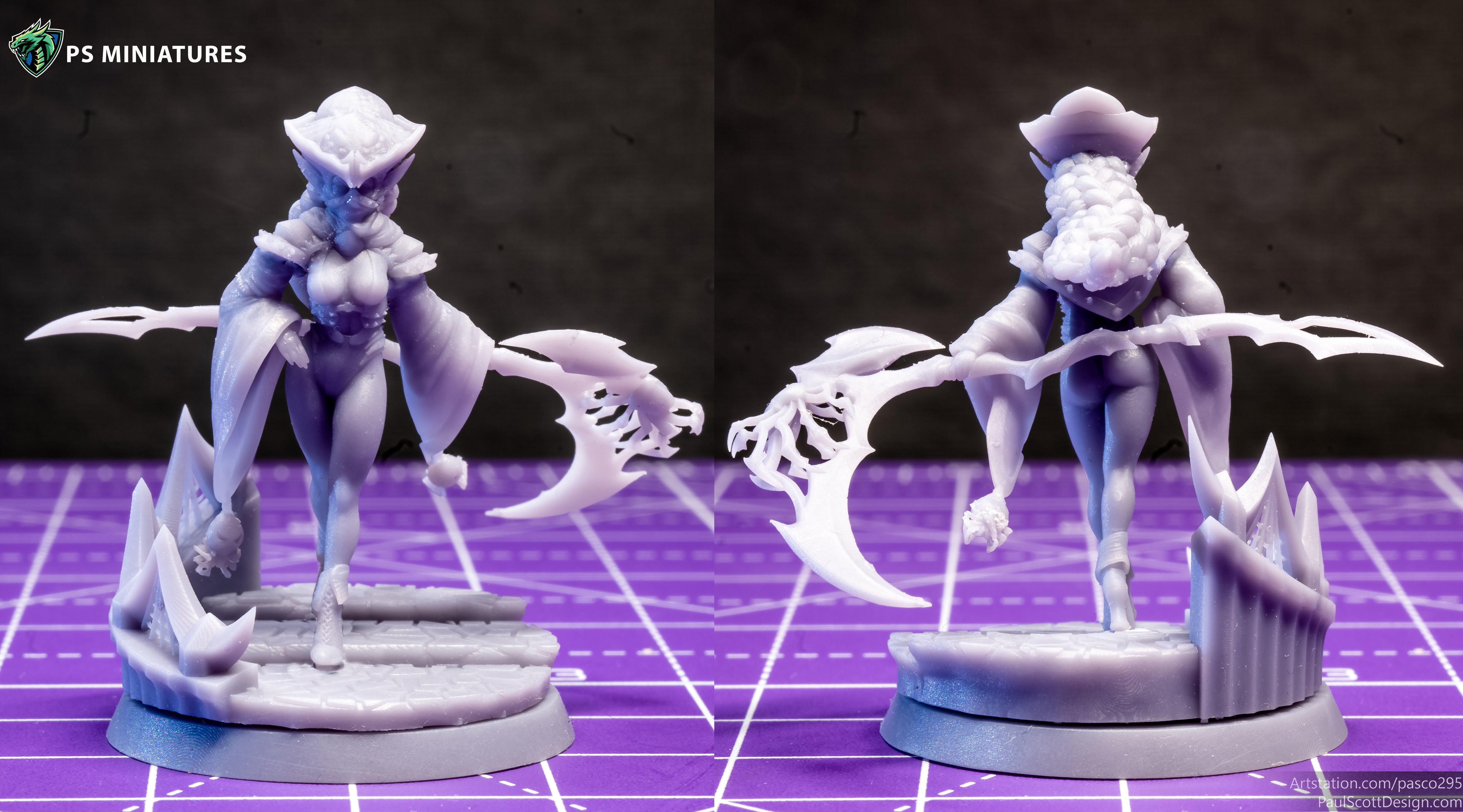 Drow Reaper Pose 1 - Includes 2 Variations 3D print model_8
