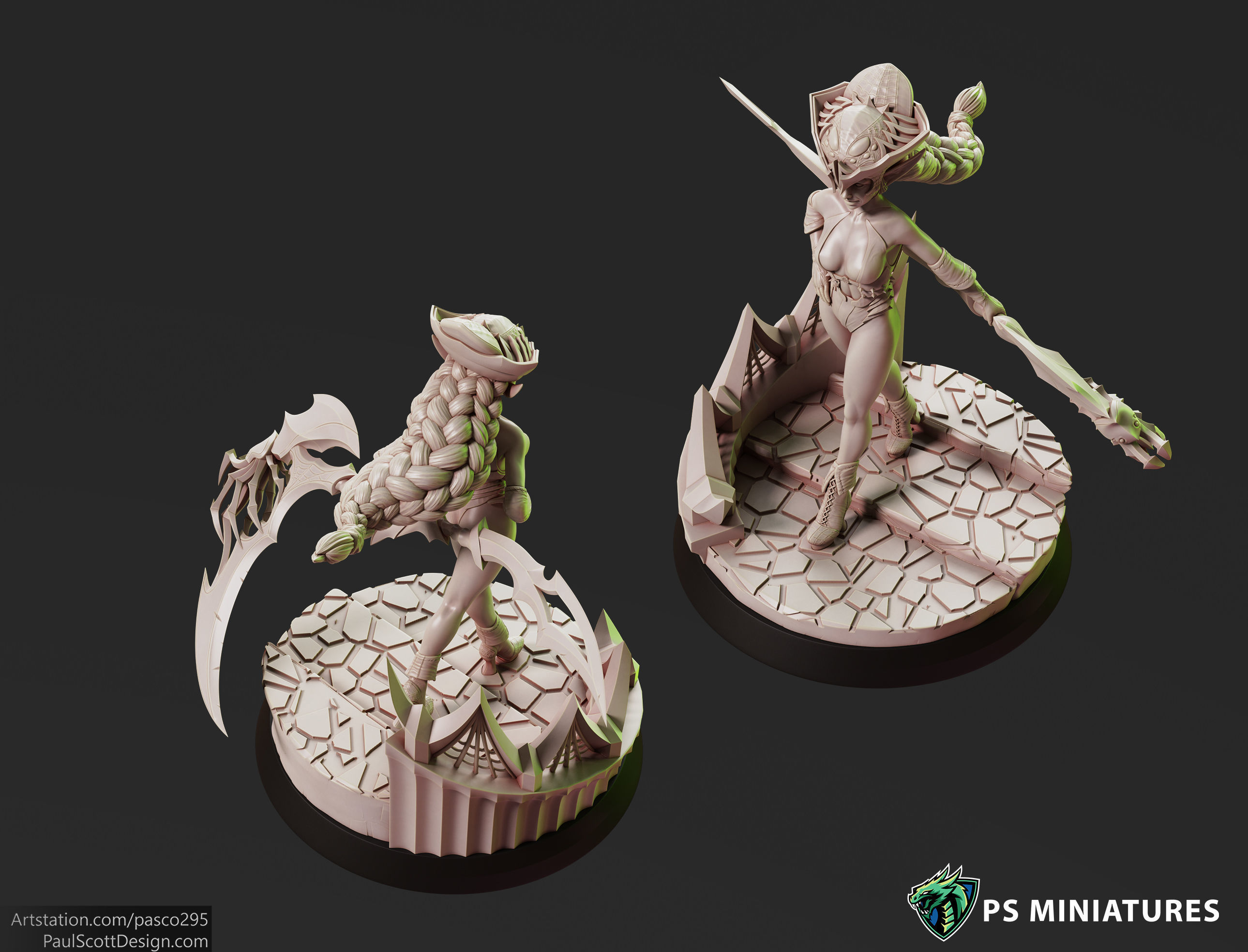 Drow Reaper Pose 1 - Includes 2 Variations 3D print model_2