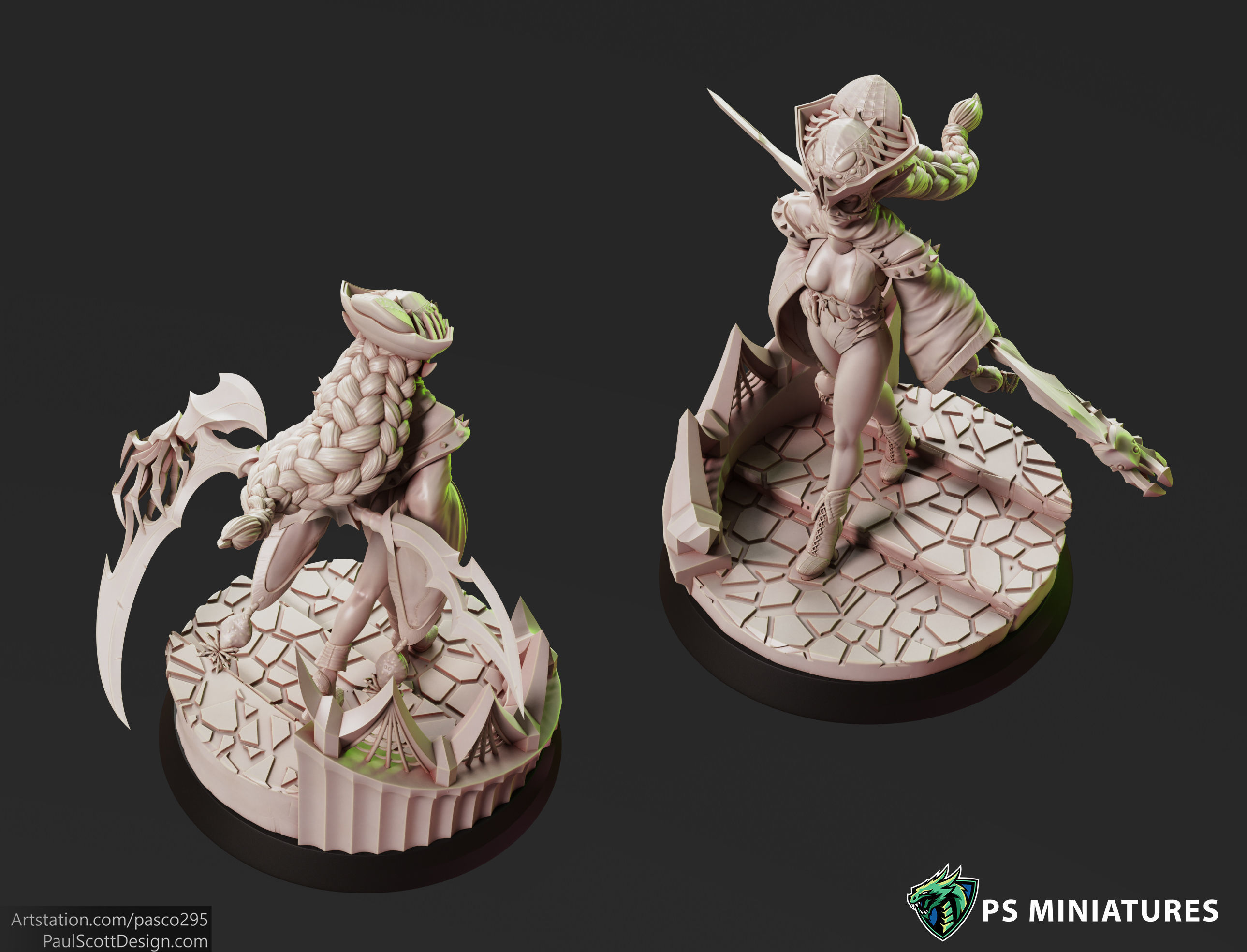 Drow Reaper Pose 1 - Includes 2 Variations 3D print model_11
