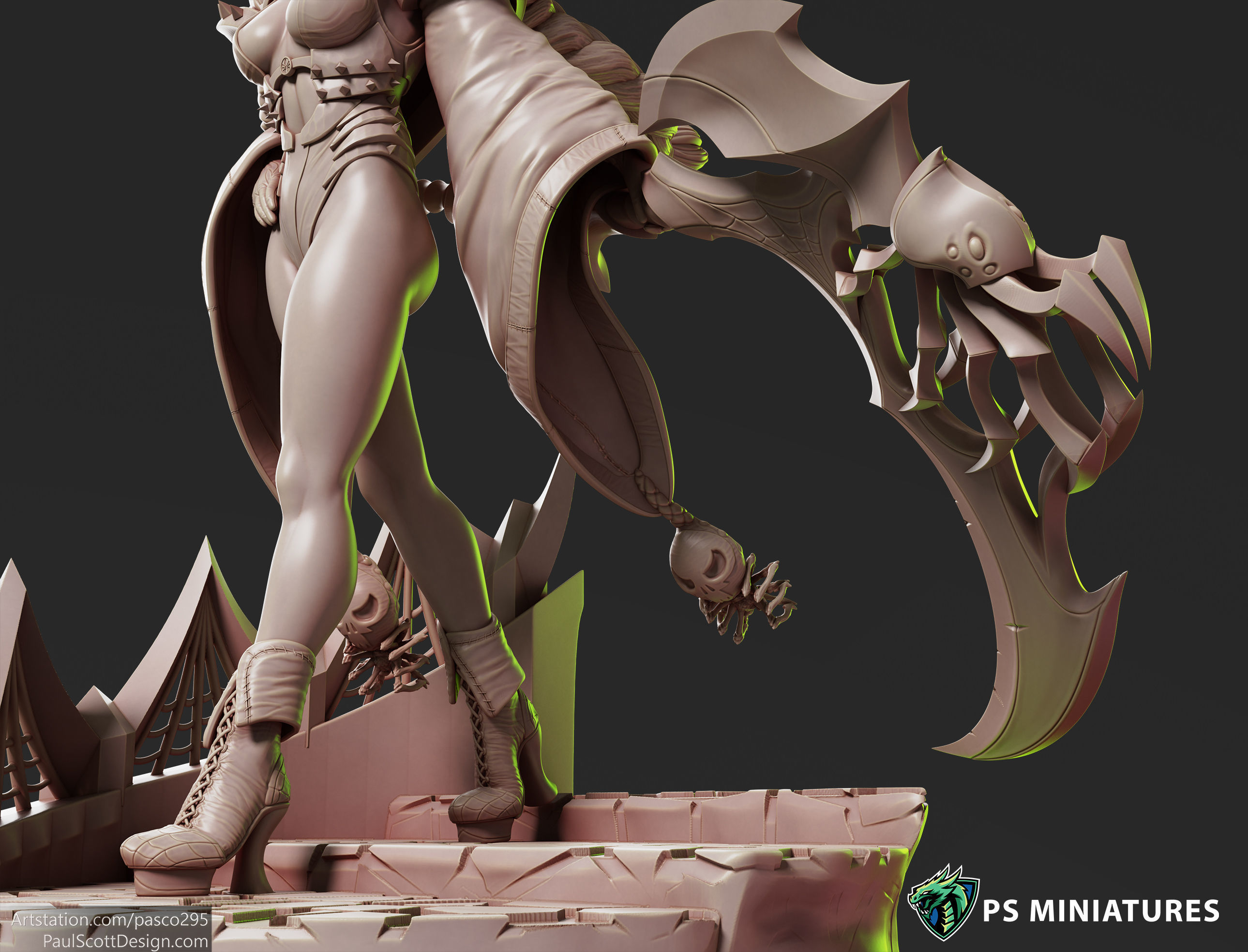 Drow Reaper Pose 1 - Includes 2 Variations 3D print model_14