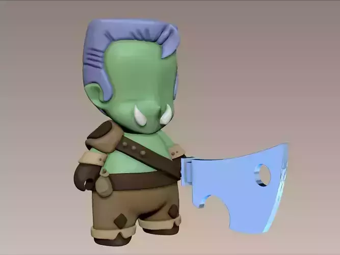 Simple Orc Chibi Art Toy Print
