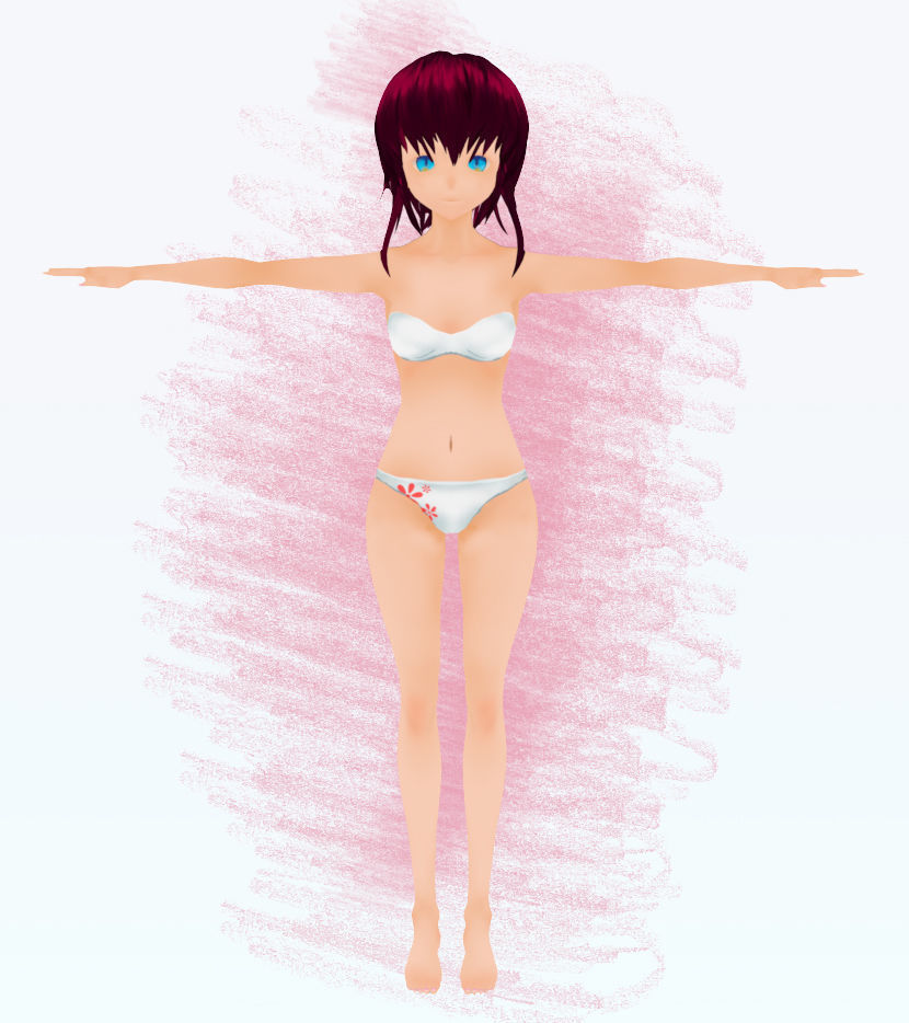 Anime base mesh  Vtube Low-poly 3D model_7