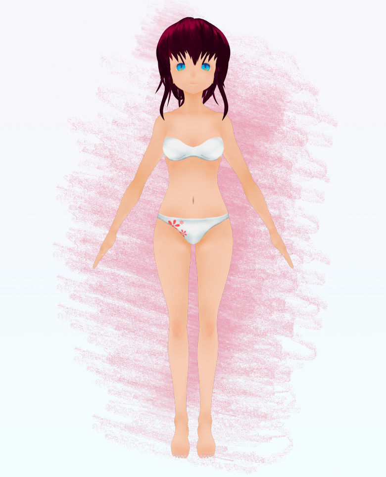 Anime base mesh  Vtube Low-poly 3D model_5