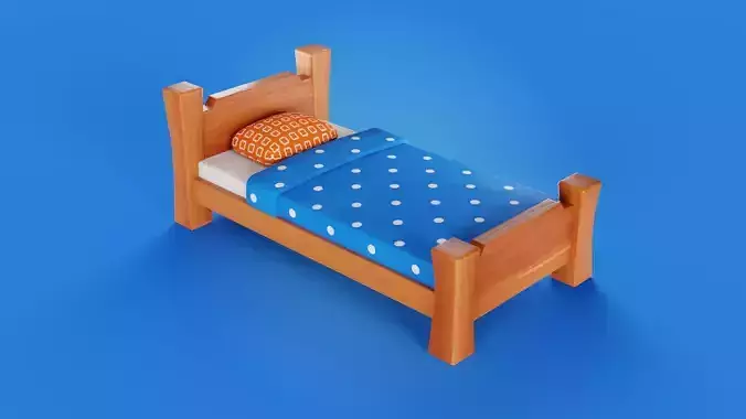 STYLIZED WOODEN BED - 3 COLOR VARIATION