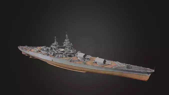 Richelieu world war ii battleship Free 3D model