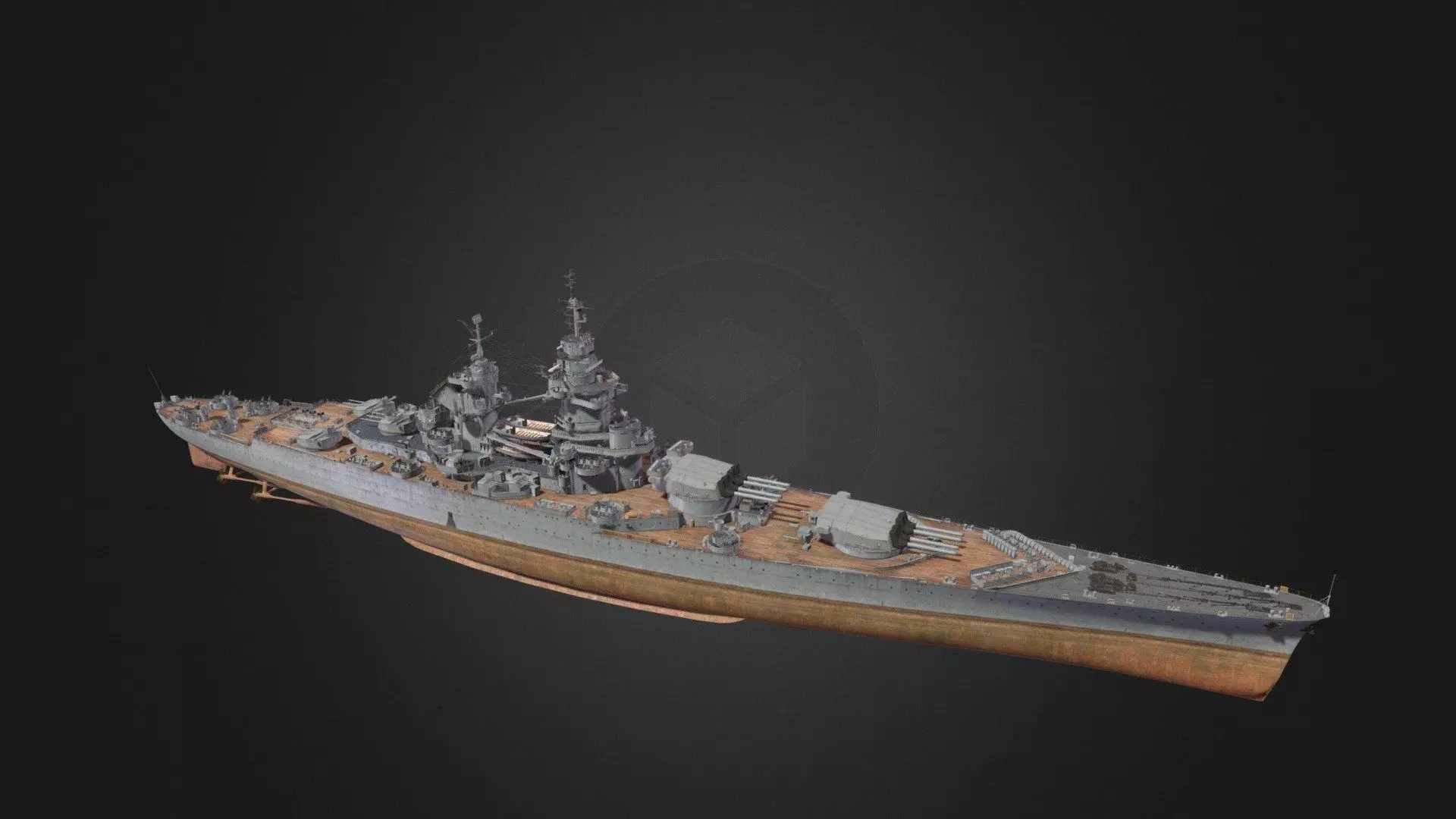 Richelieu world war ii battleship Free 3D model_0