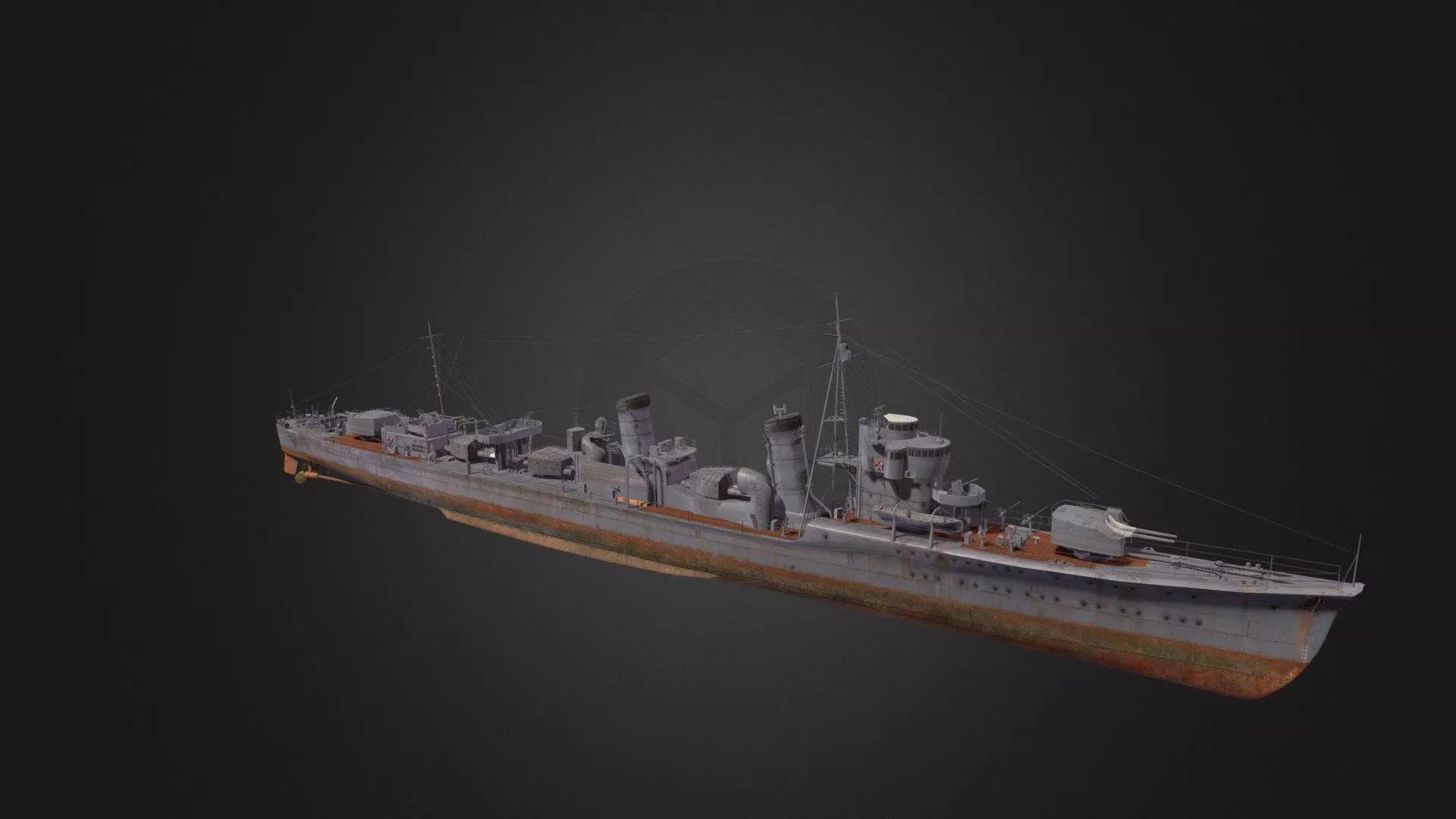 Fubuki warship Free 3D model