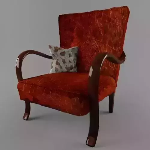 Hungarian Cultic Armchair with Bended Arms Leather 
