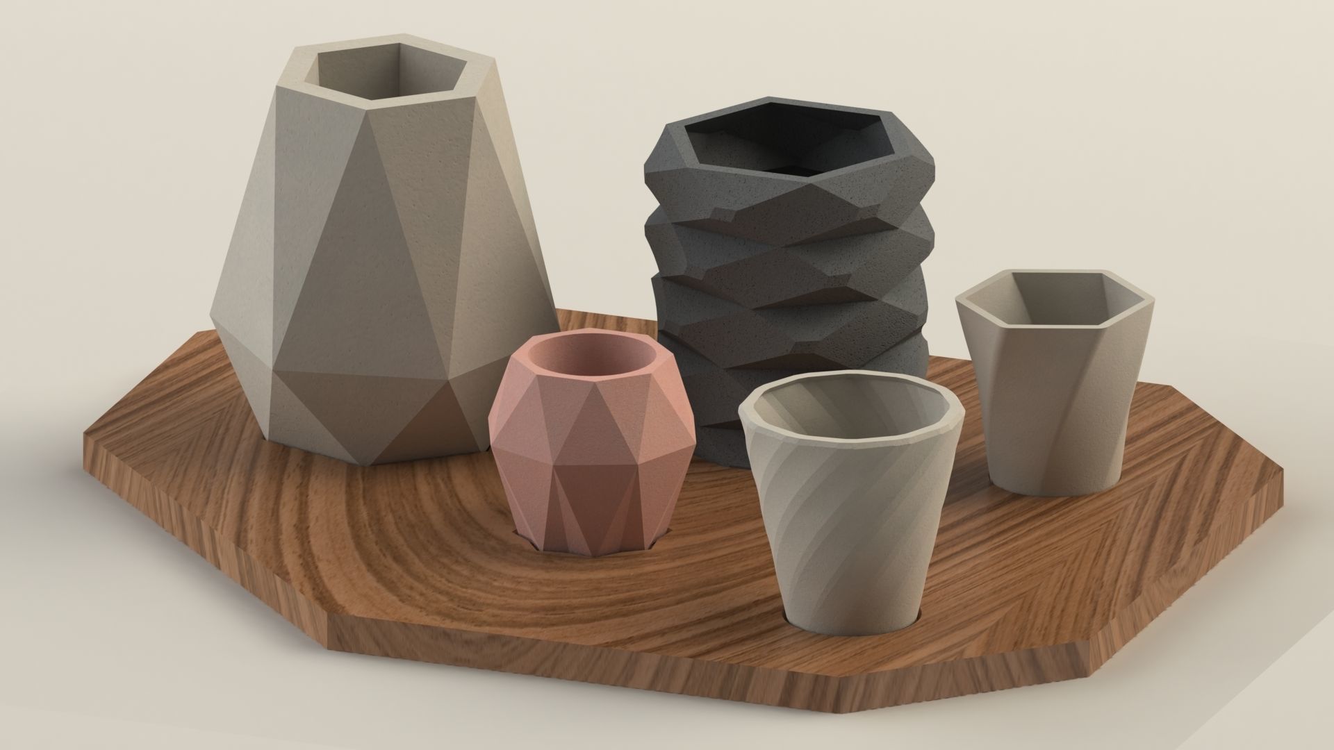 CONCRETE POTS 3D print model_14