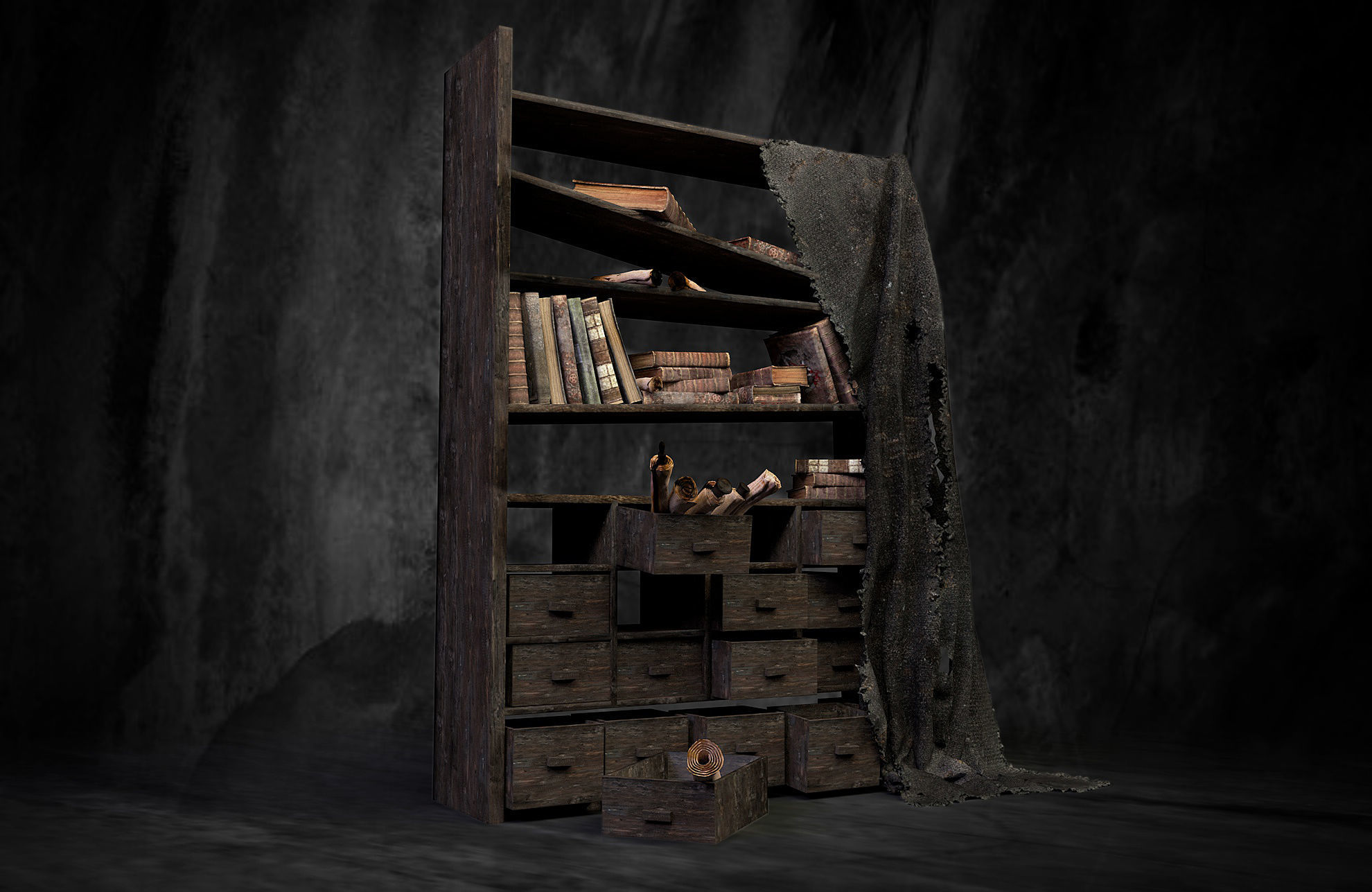 Medieval magic showcase 3D model_2