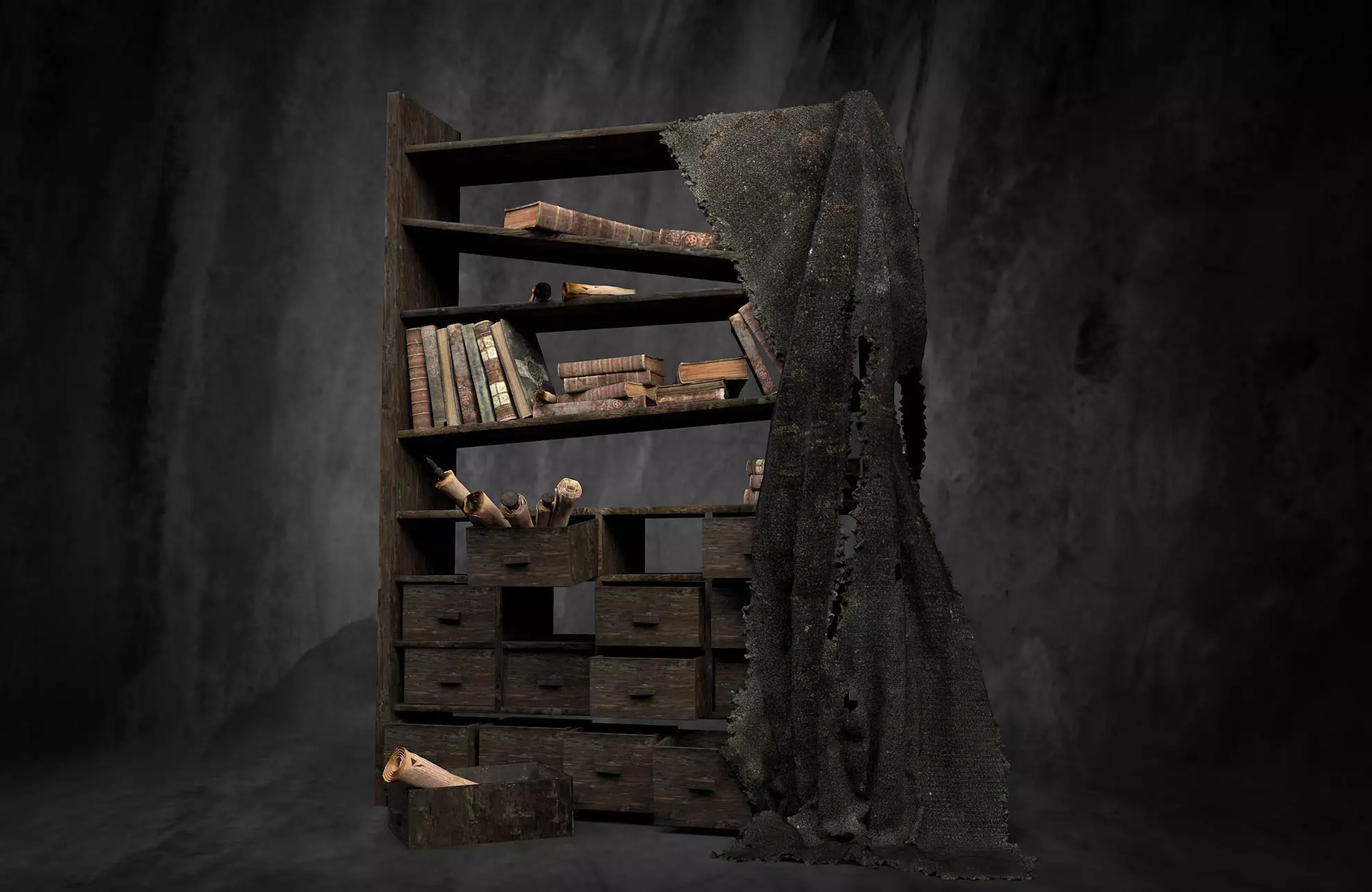 Medieval magic showcase 3D model_0