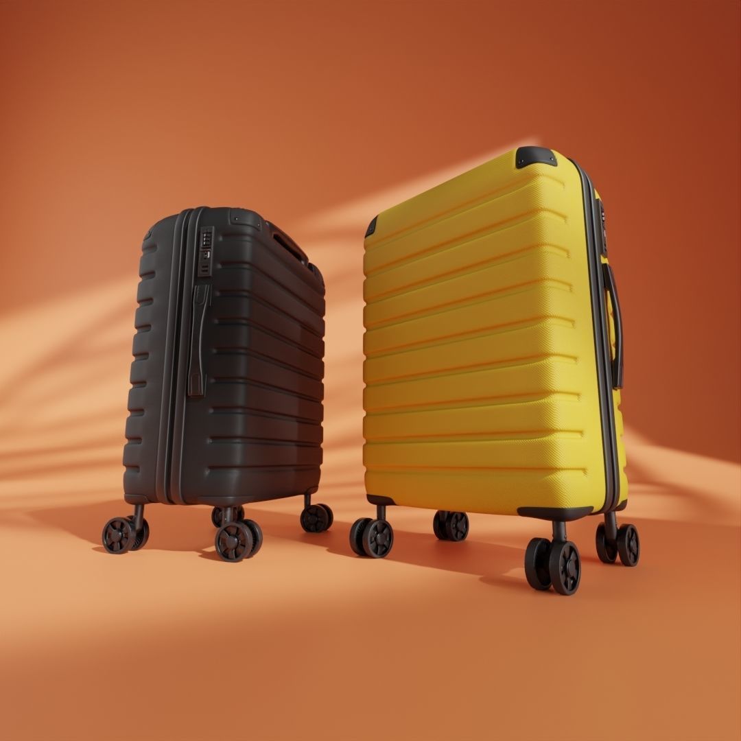 Suitcase - Luggage - Carry On 3D model_2