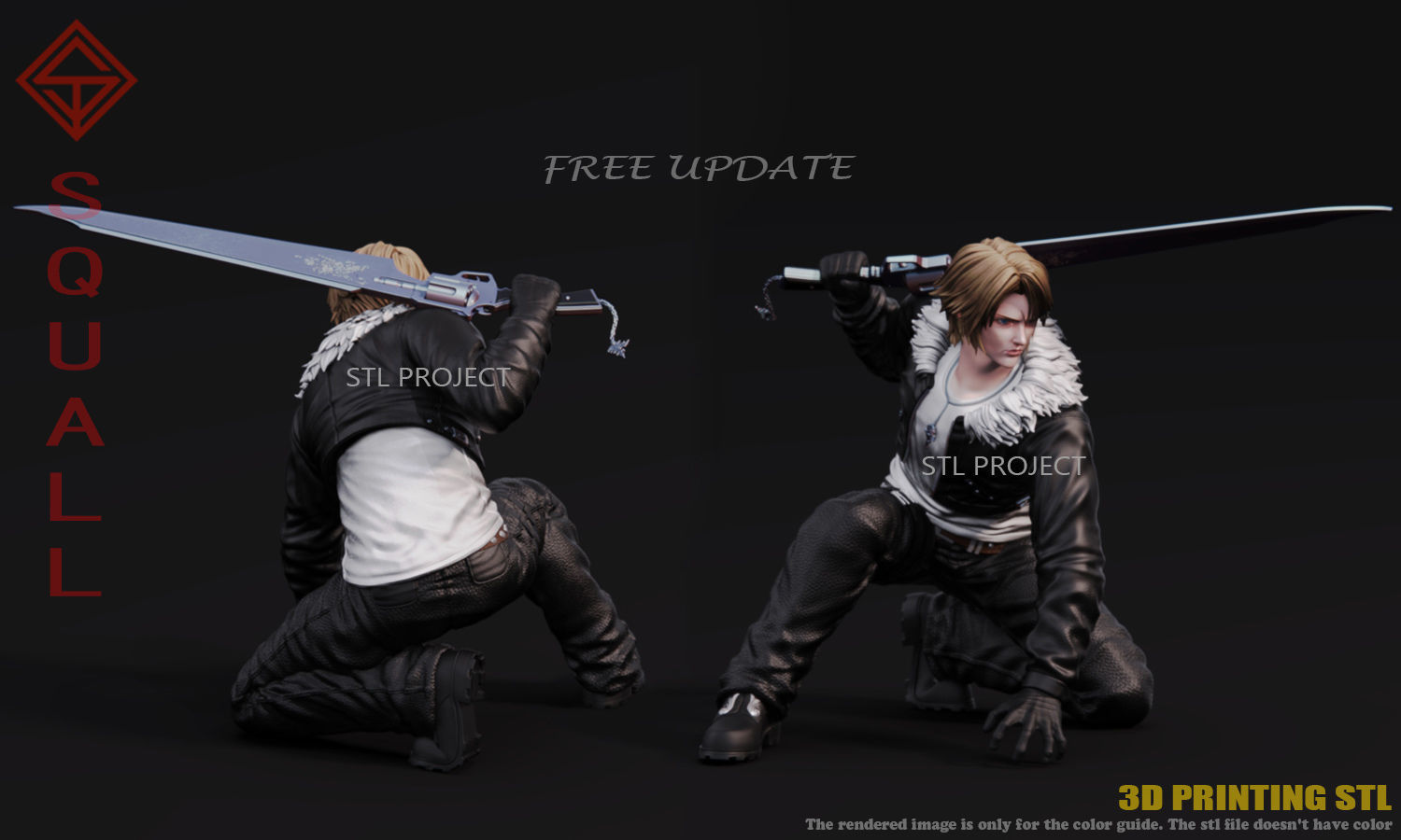 Squall Leonhart 3D print model_2