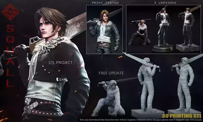 Squall Leonhart 3D print model