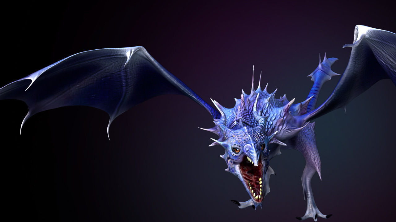 Fantasy Dragon Low-poly 3D model_2