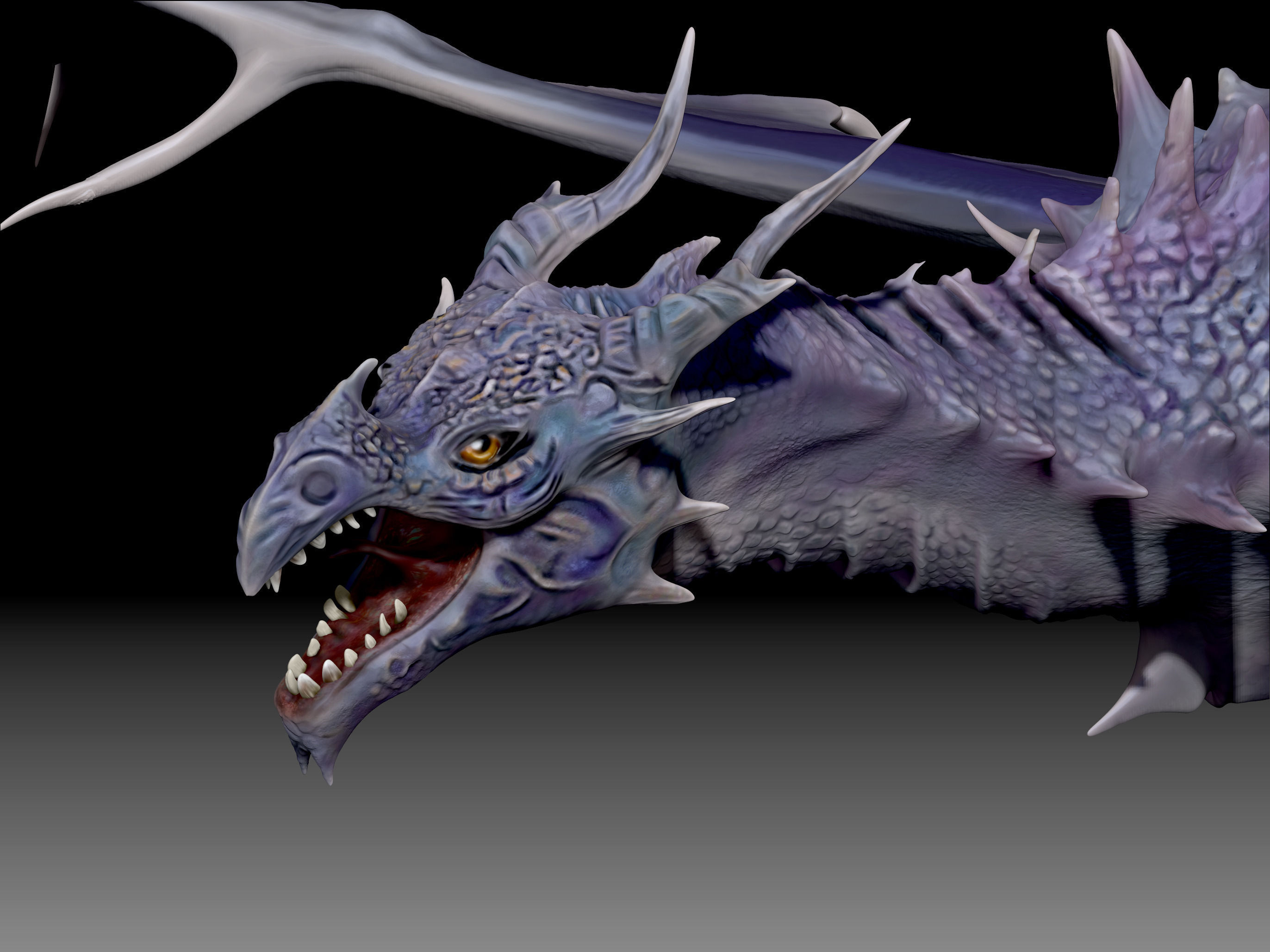 Fantasy Dragon Low-poly 3D model_4