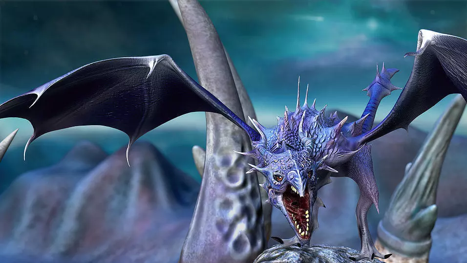 Fantasy Dragon Low-poly 3D model_0