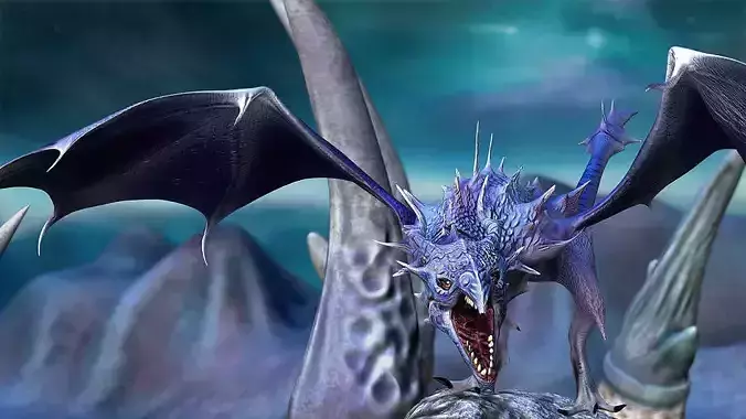 Fantasy Dragon Low-poly 3D model
