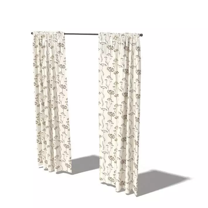 Floral Shower Curtains 3D model_0