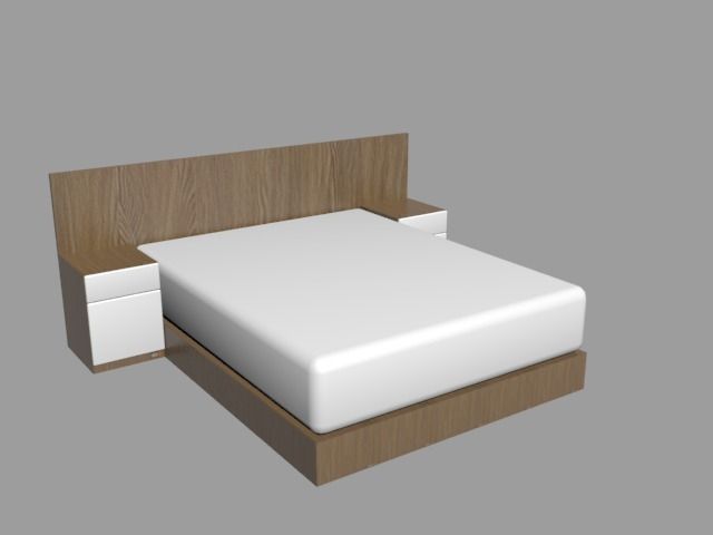 Simple Bed 3D model_0