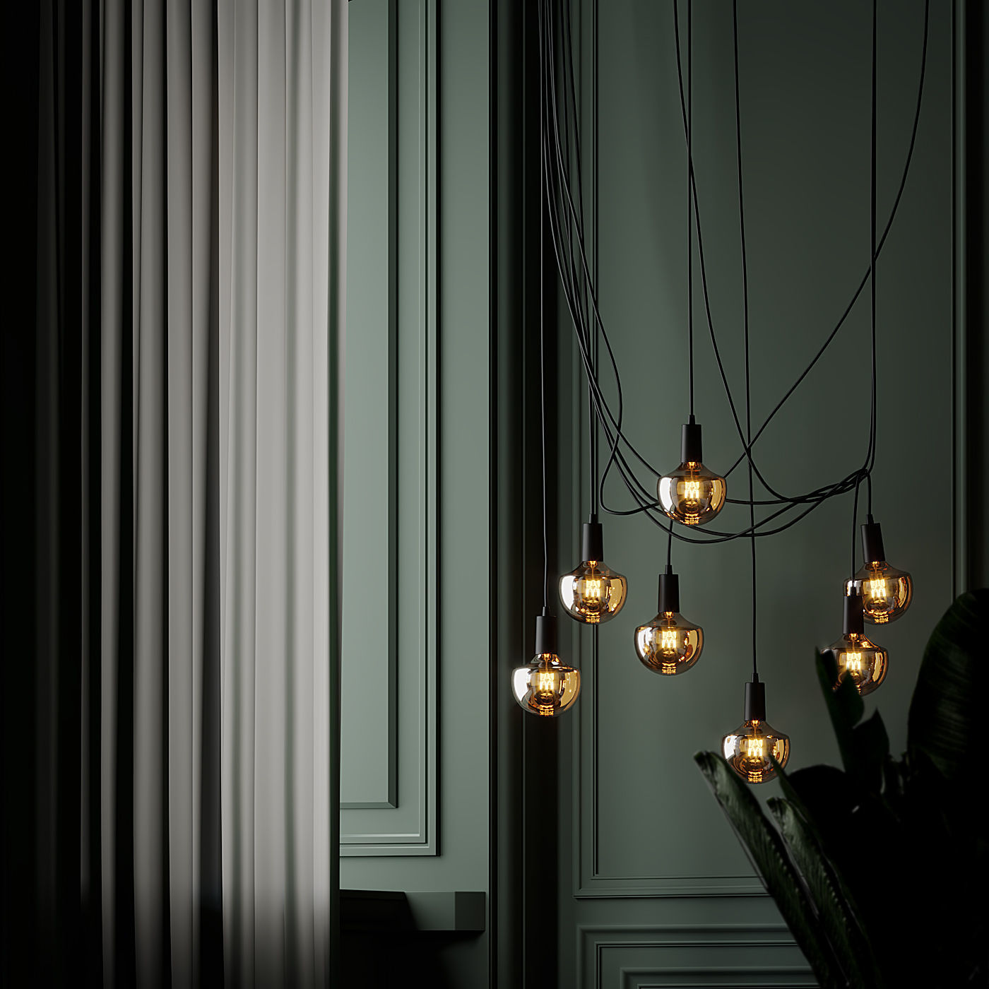 Wilma LED Light Bulb Chandelier 3D model_2