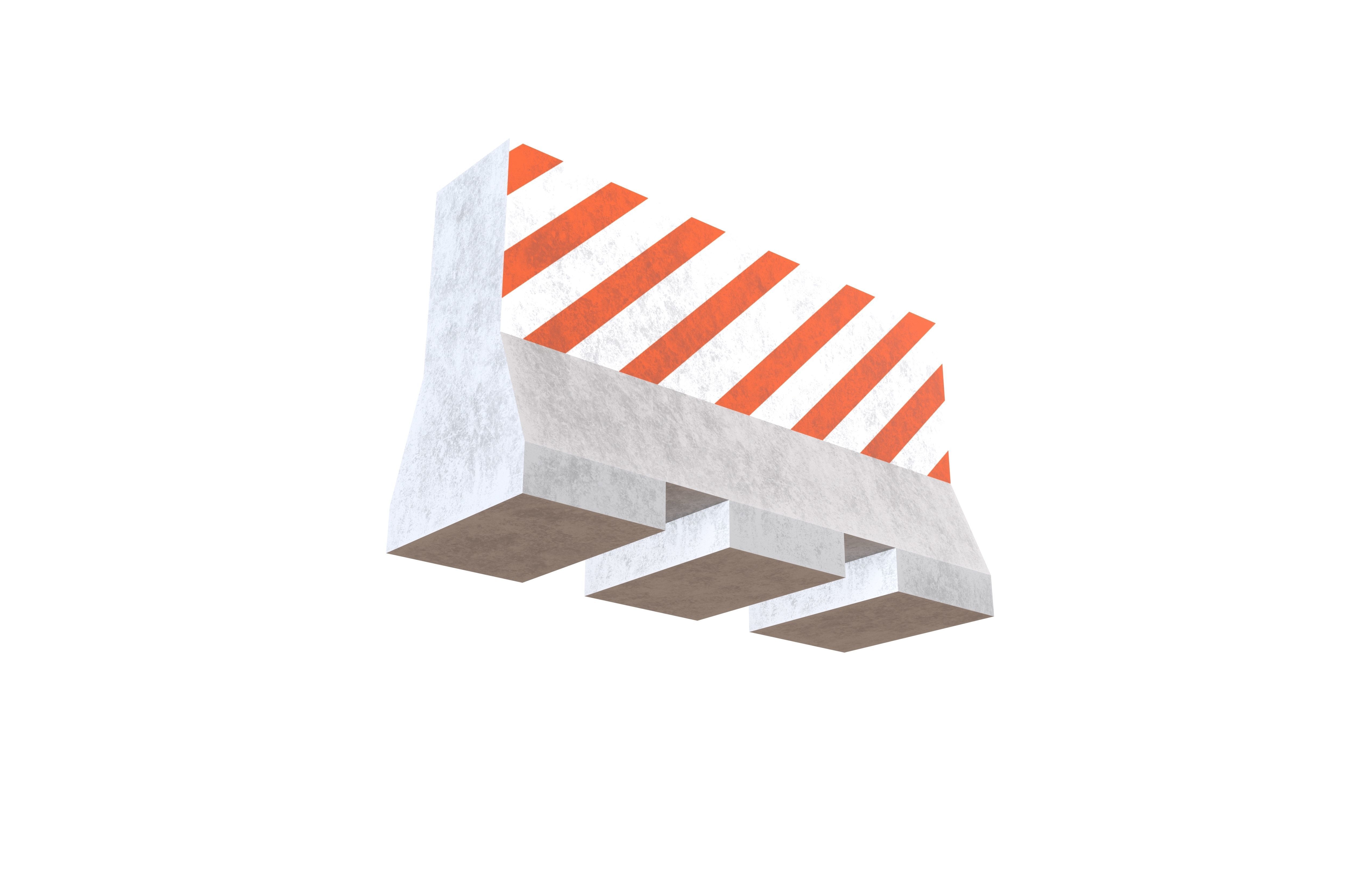 Road Barriers v1 009 Low-poly 3D model_3