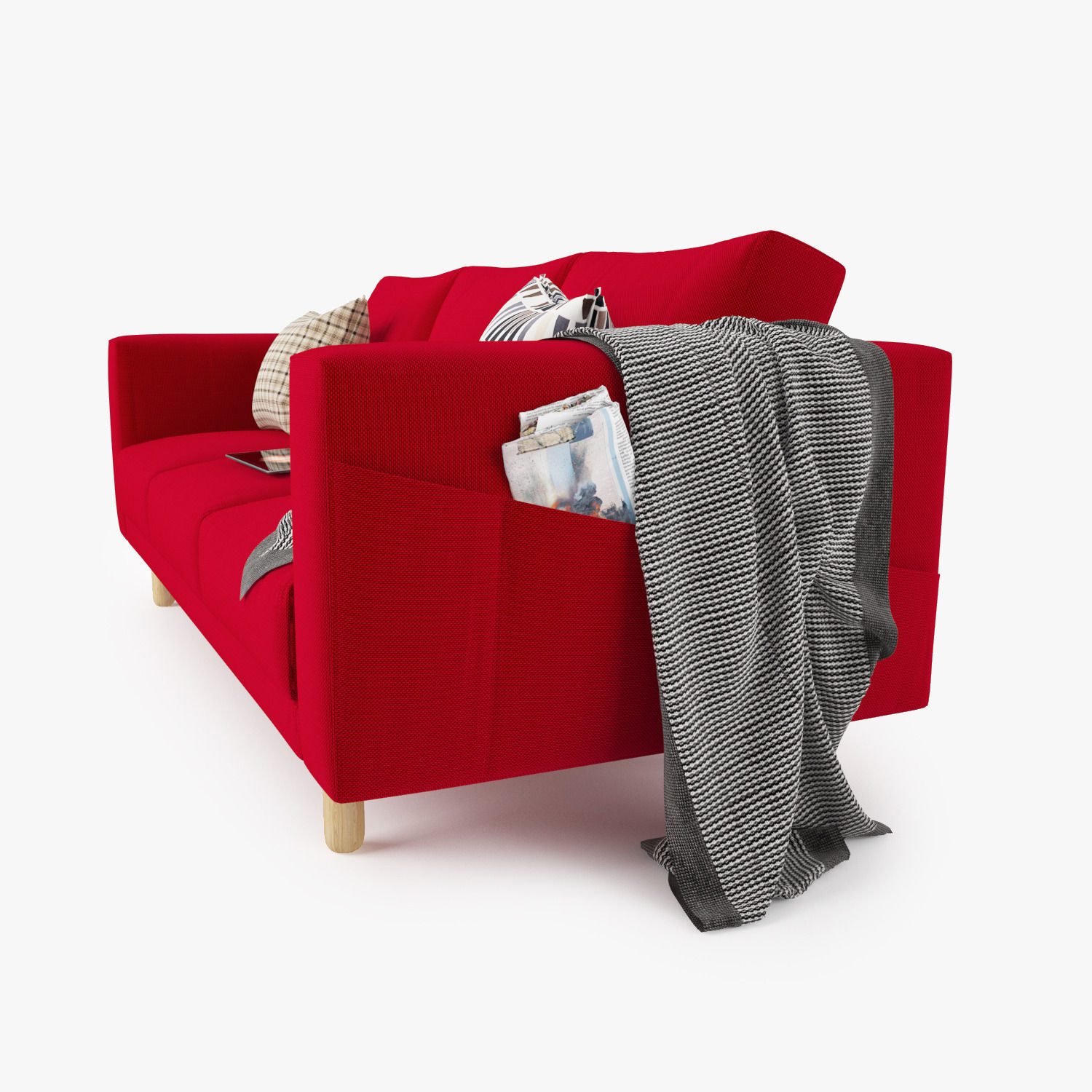 Modern Three Seater Sofa 3D model_8