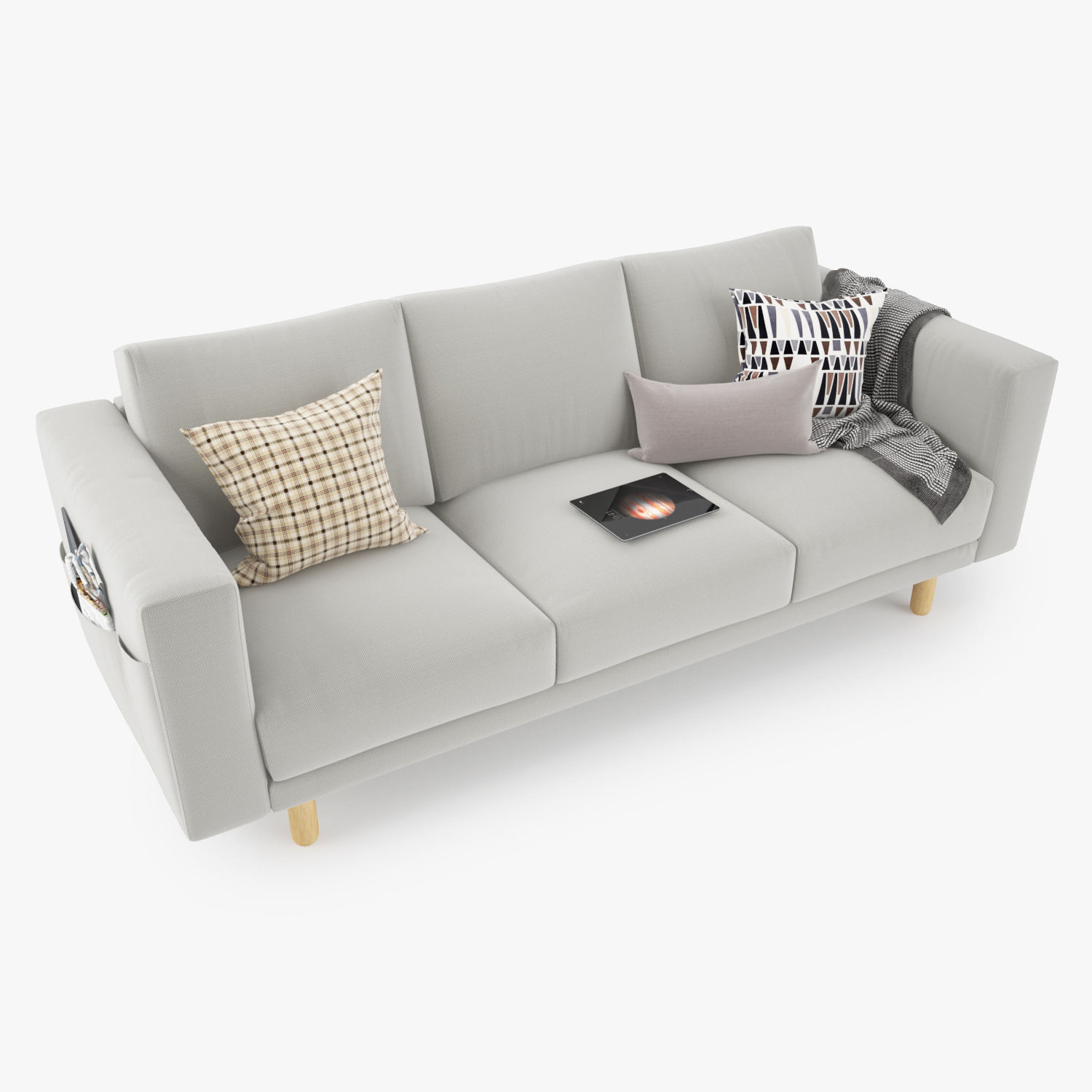 Modern Three Seater Sofa 3D model_5