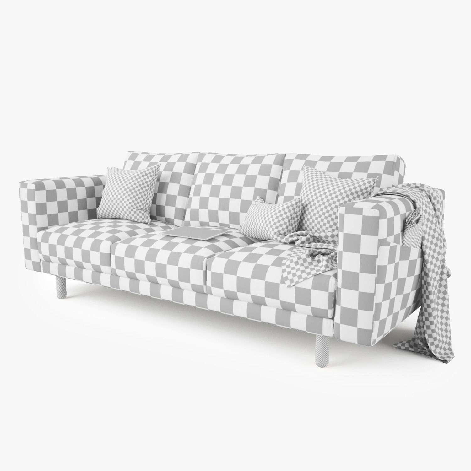 Modern Three Seater Sofa 3D model_13