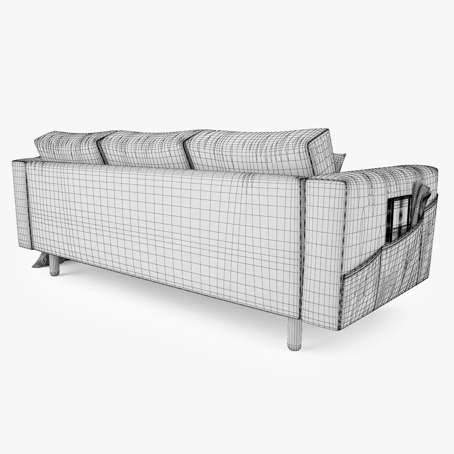 Modern Three Seater Sofa 3D model_15