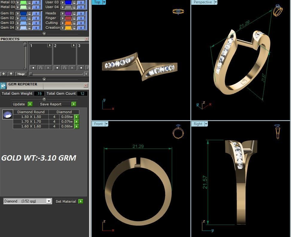 Women ring 3dm stl render detail 3D print model_3