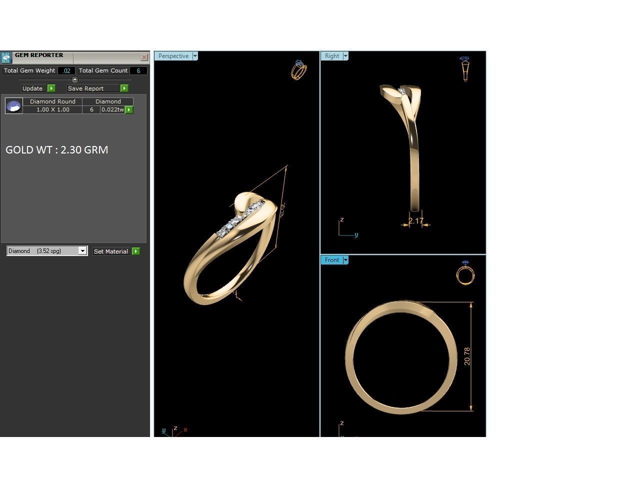 Women ring 3dm stl render detail 3D print model_2