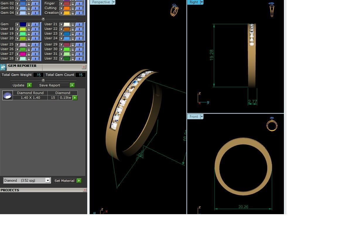 Women band ring 3dm stl render 3D print model_4