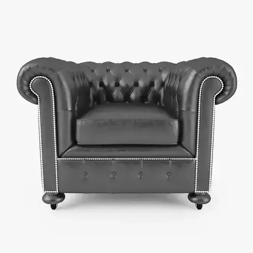 William Blake Armchair Chesterfield Leather Black