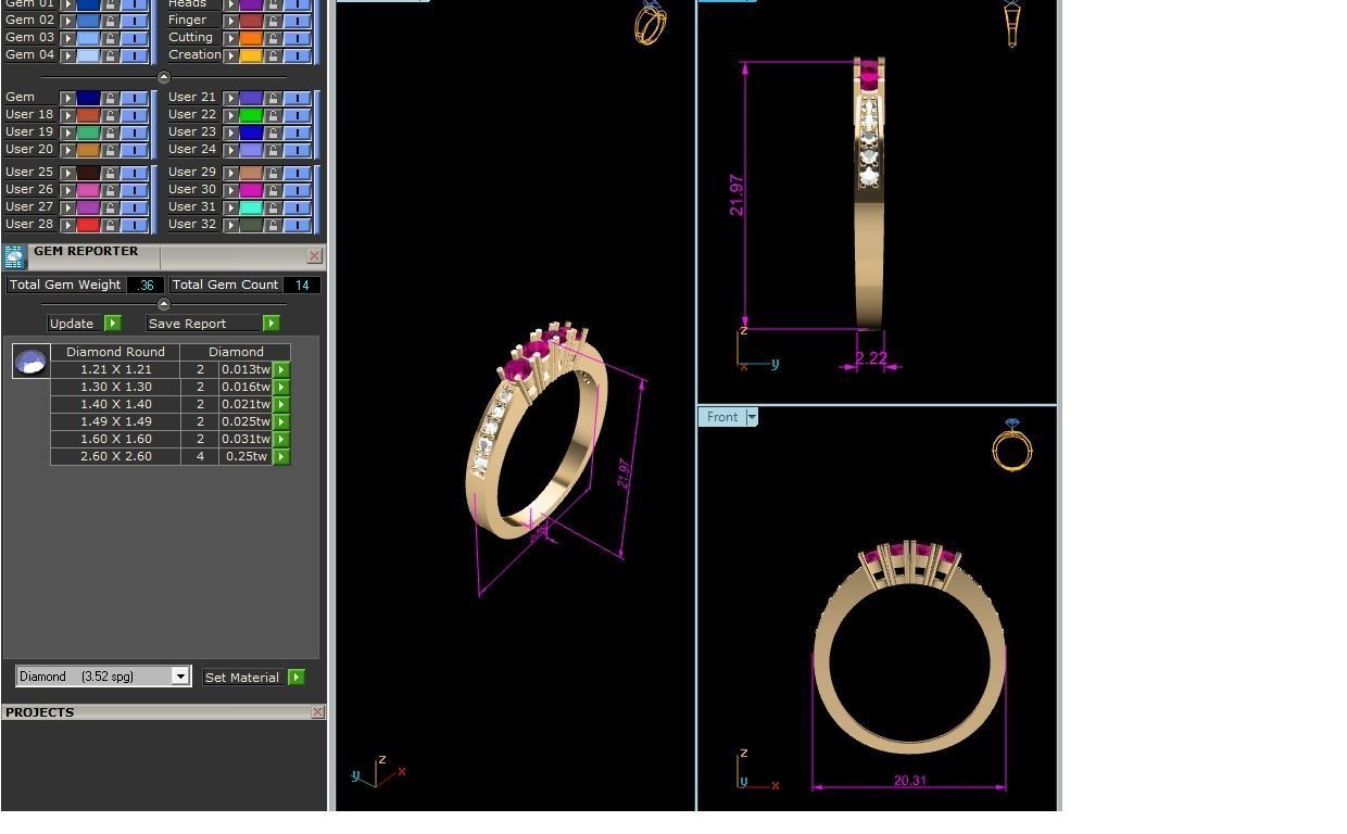 Women band ring 3dm stl render detail 3D print model_5