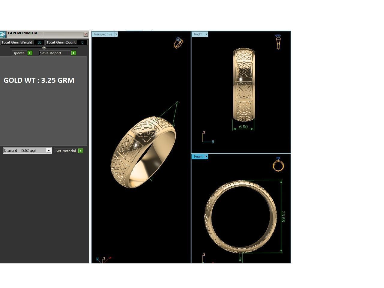 Women band ring 3dm stl render 3D print model_1