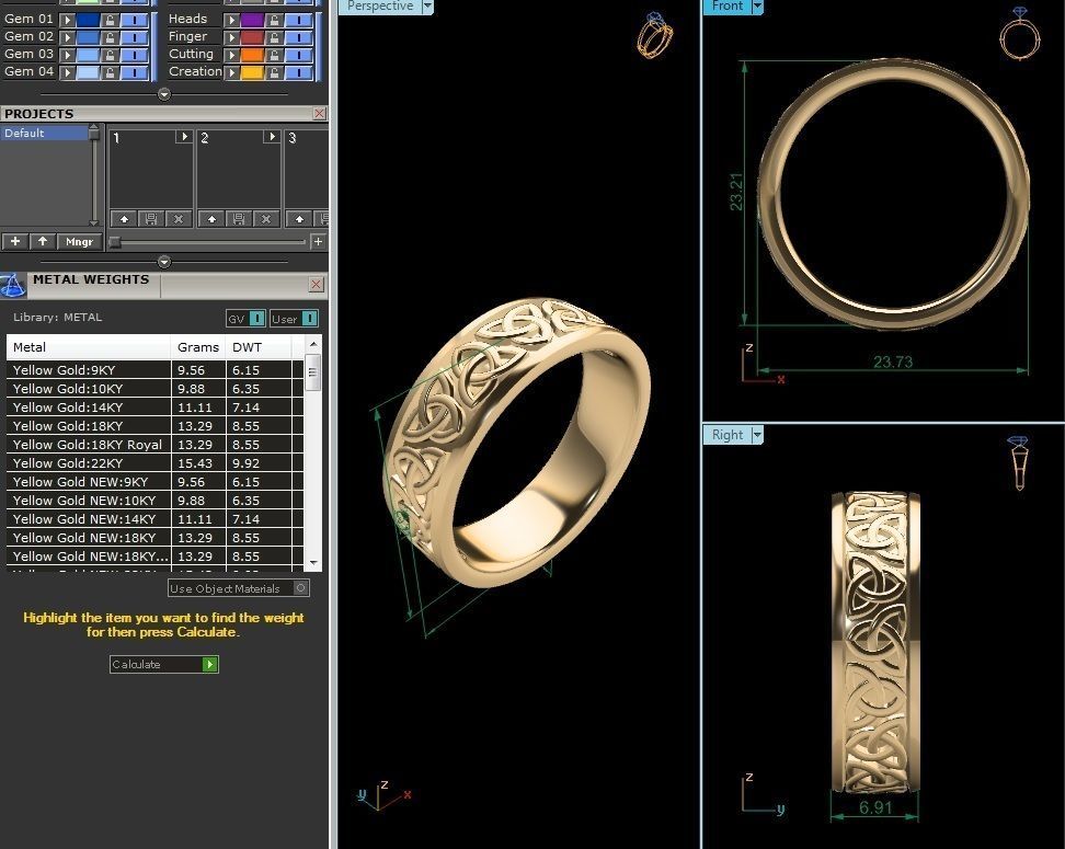 Women band ring 3dm stl render 3D print model_4
