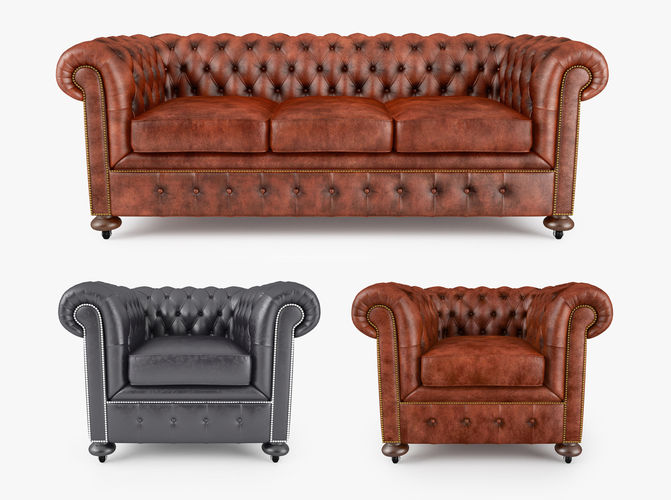 William Blake Chesterfield Sofa Collection 3D model
