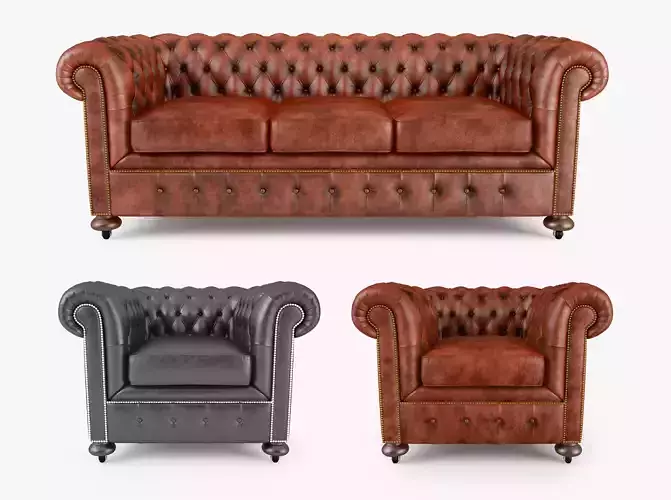 William Blake Chesterfield Sofa Collection 3D model