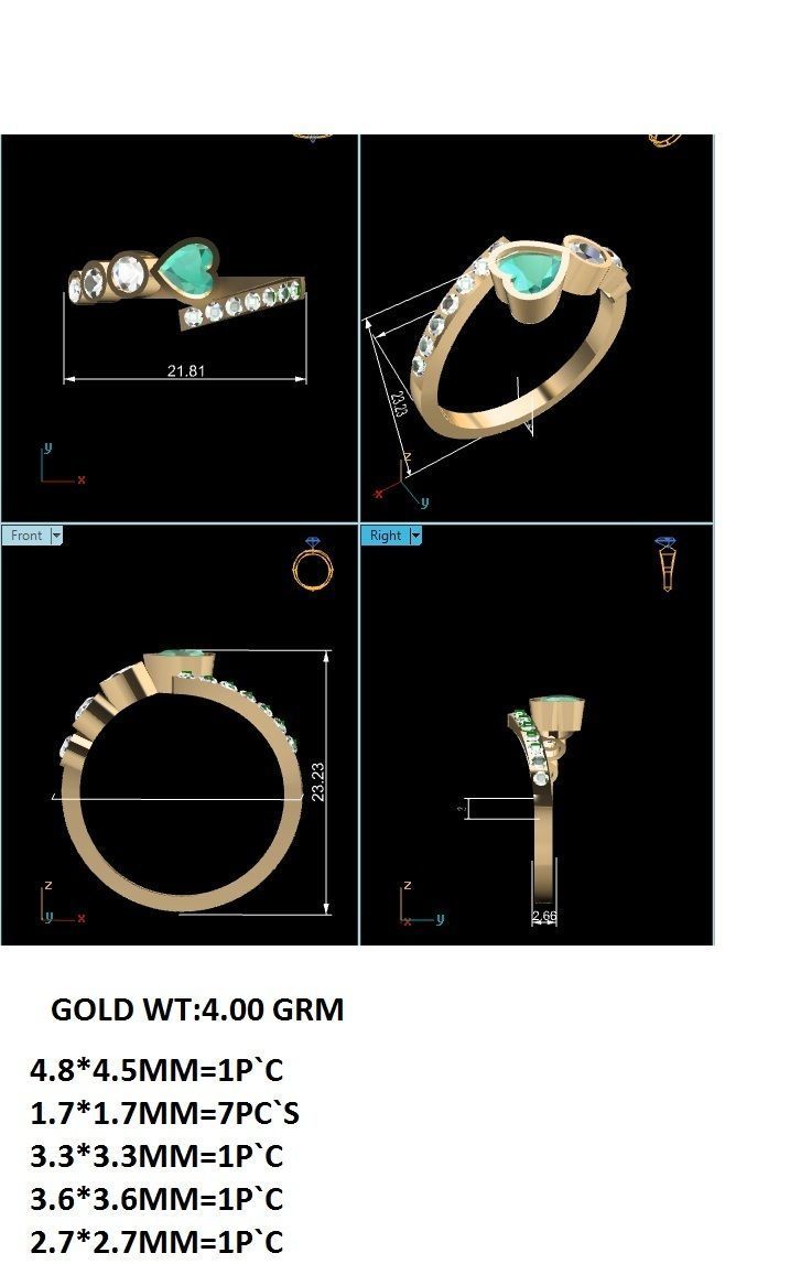 Women ring 3dm stl render detail 3D print model_4