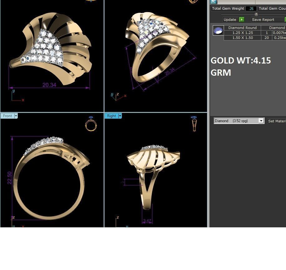 Women ring 3dm stl render detail 3D print model_4