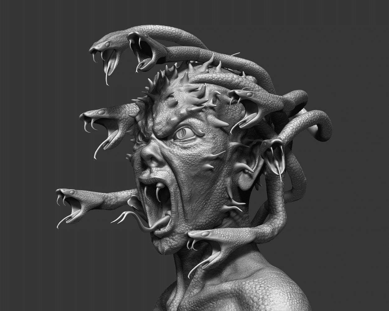 Medusa Bust 3D model_7